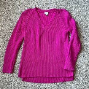 J Crew Pink V-Neck Sweater